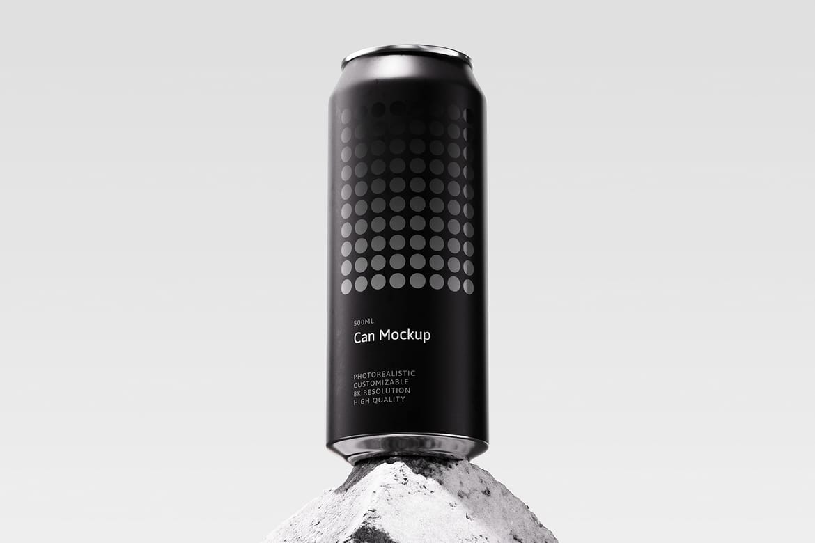 500ml Can Mockup | Brick Scene