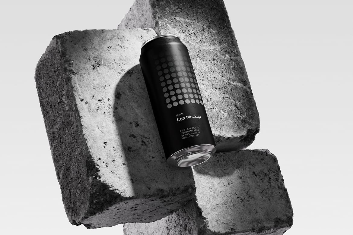 500ml Can Mockup | Brick Scene