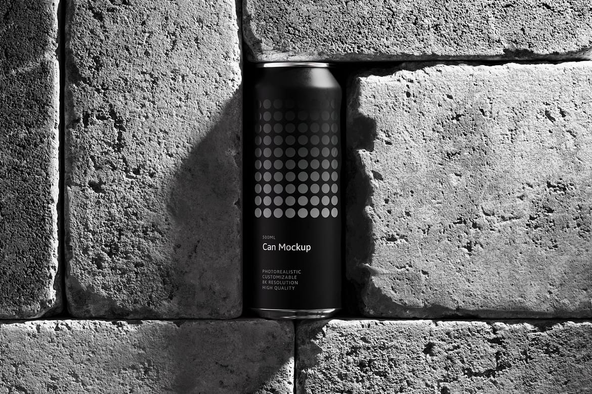 500ml Can Mockup | Brick Scene