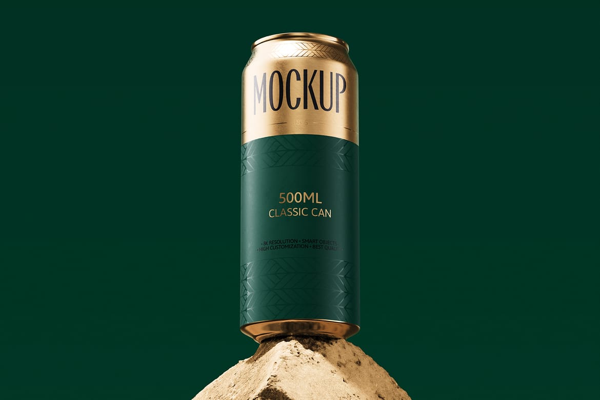 500ml Can Mockup | Brick Scene