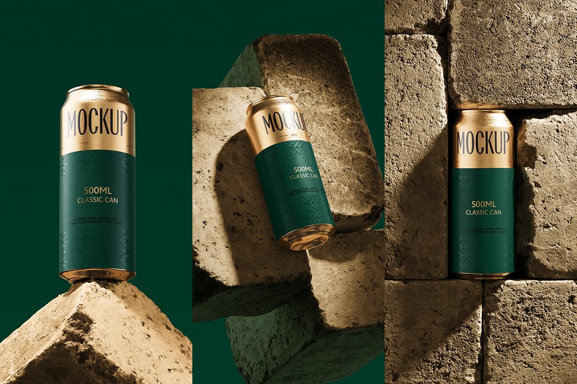 500ml Can Mockup | Brick Scene