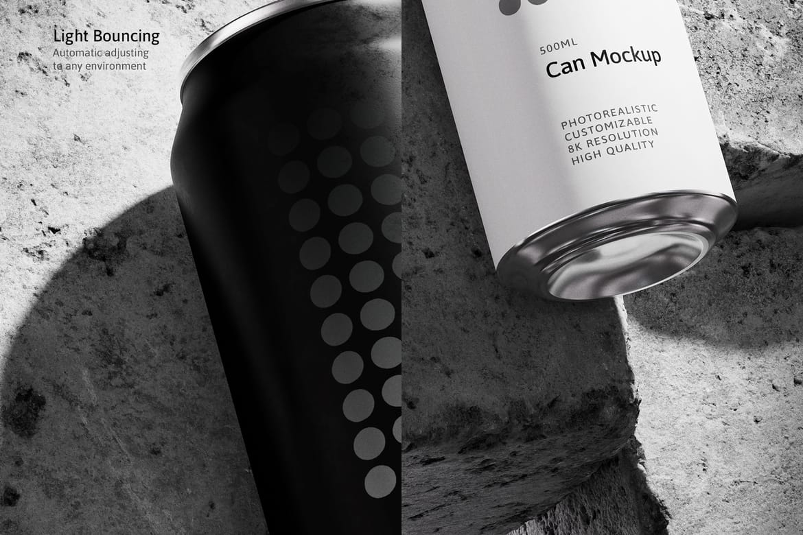 500ml Can Mockup | Brick Scene