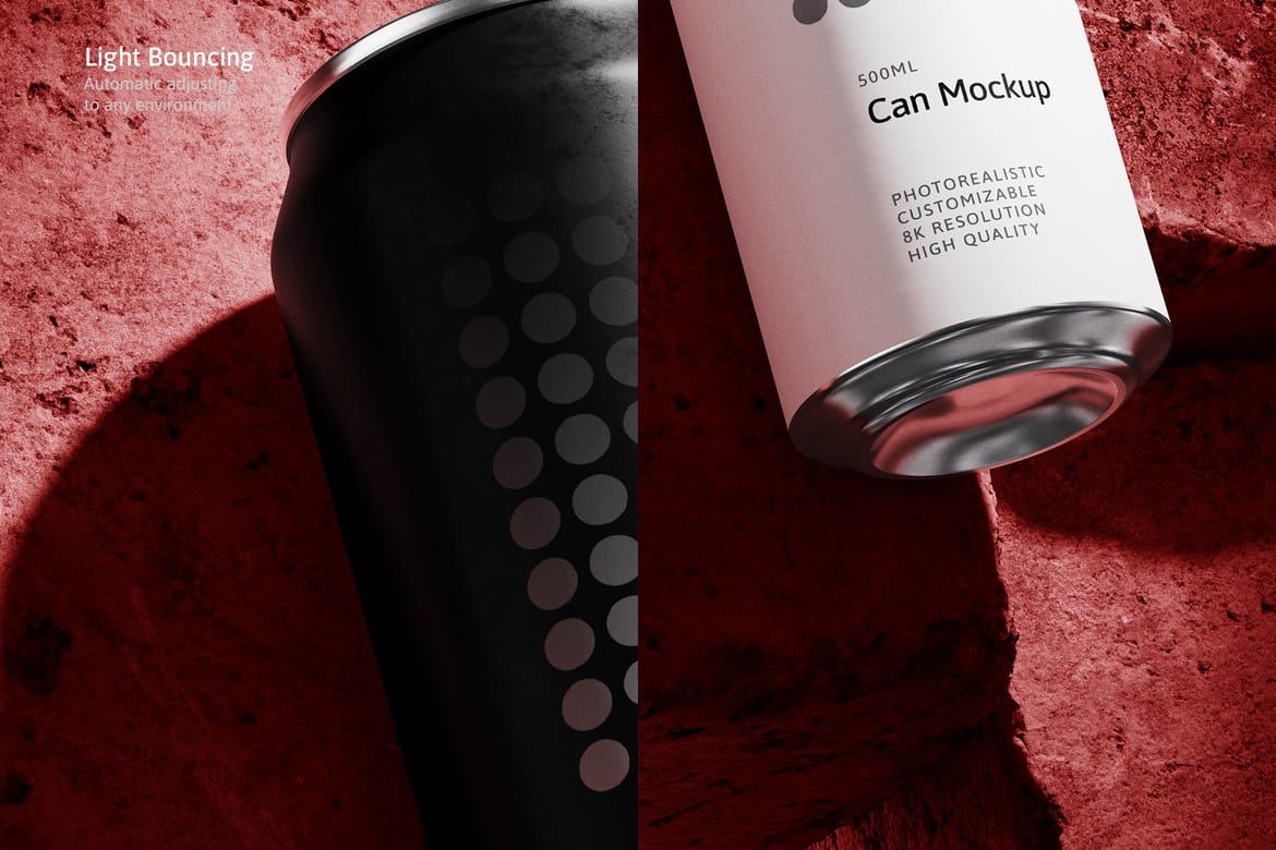 500ml Can Mockup | Brick Scene