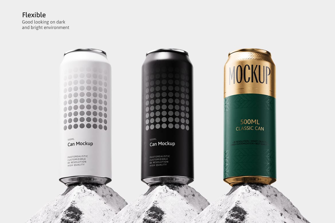 500ml Can Mockup | Brick Scene