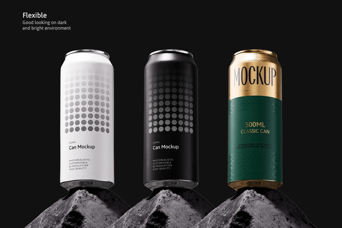 500ml Can Mockup | Brick Scene