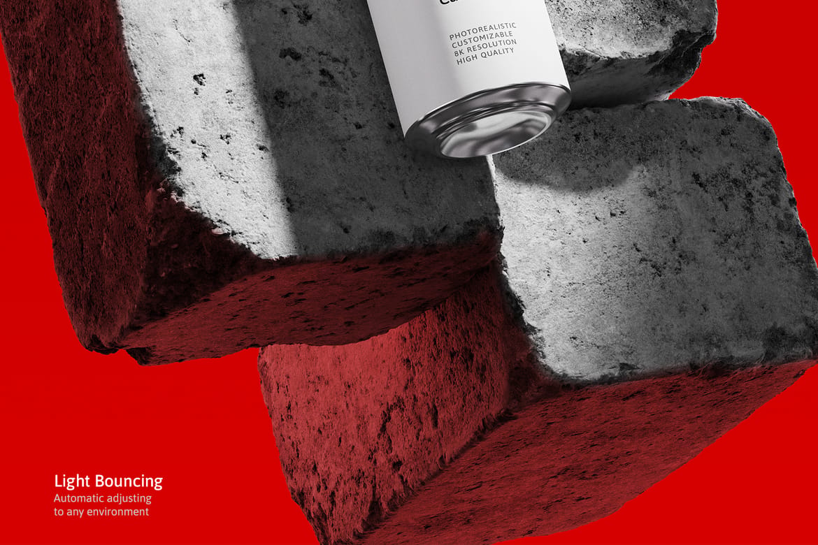 500ml Can Mockup | Brick Scene