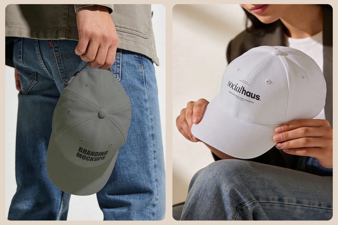 Aesthetic cap mockups