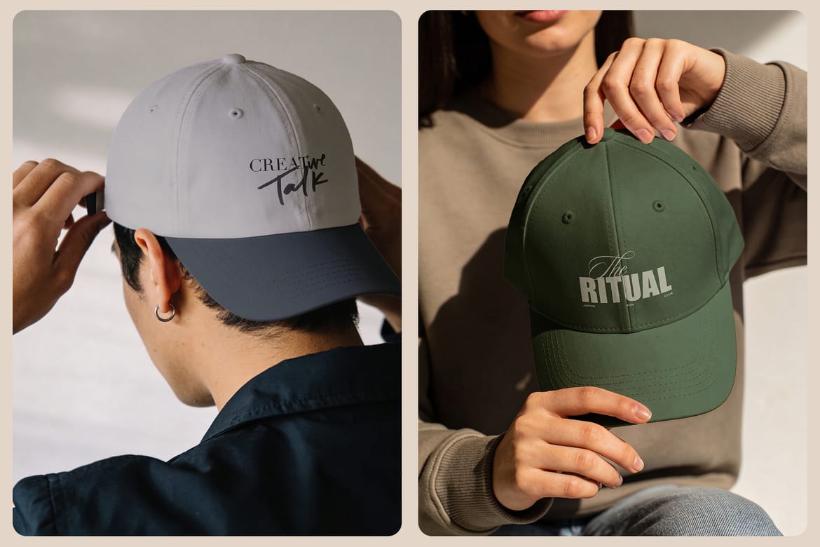 Aesthetic cap mockups