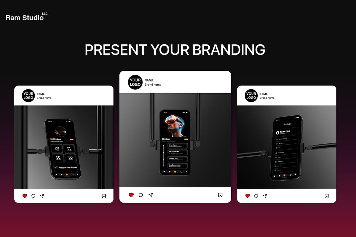 Industrial Dark Theme iPhone 17 Pro Mockup