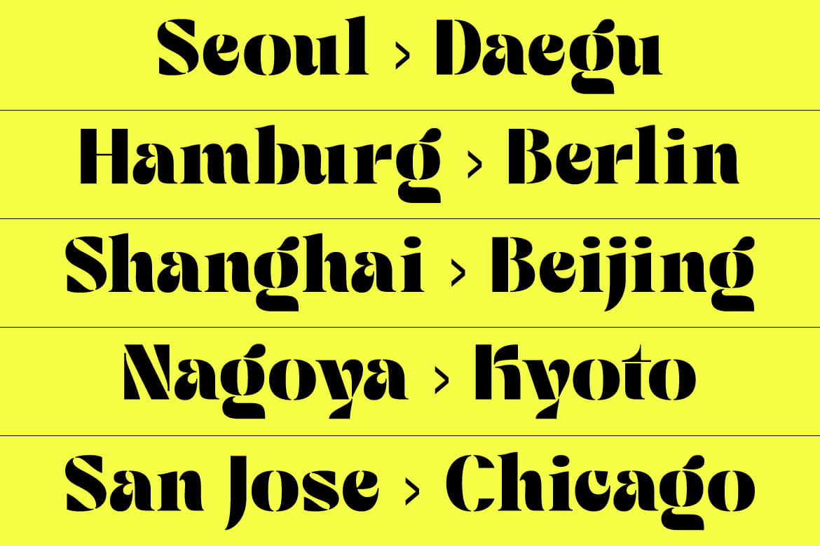 Koreon Display - Stencil Font