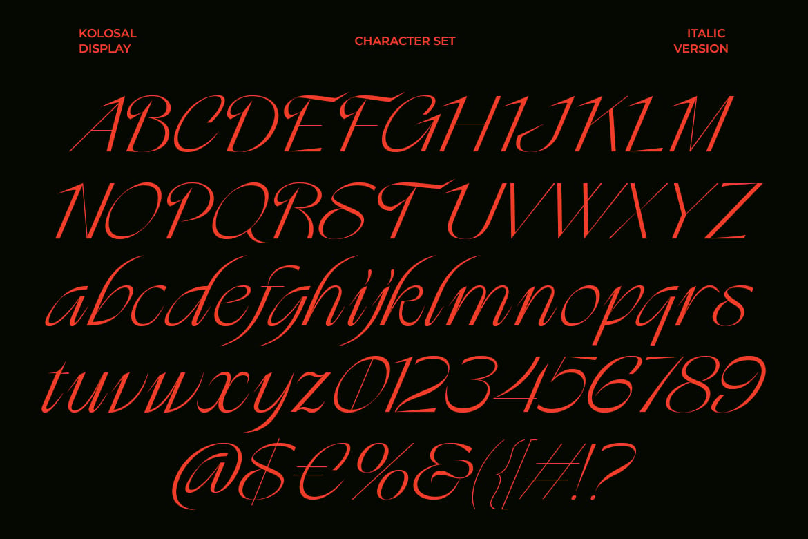 Kolosal Display + Italic
