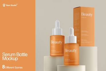 Frosted Serum Dropper Bottle Mockup