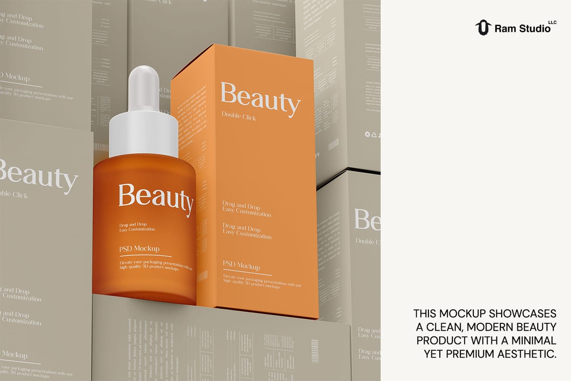 Frosted Serum Dropper Bottle Mockup