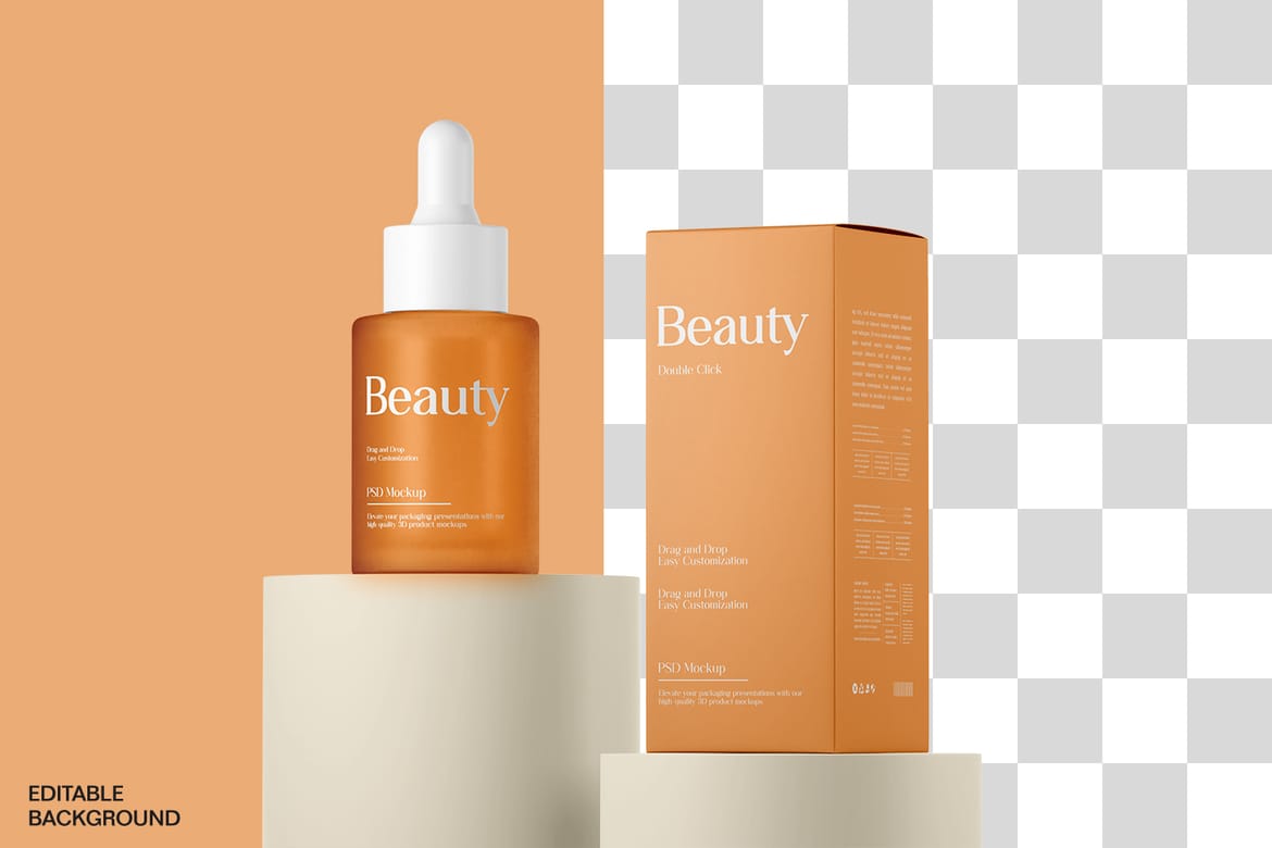 Frosted Serum Dropper Bottle Mockup