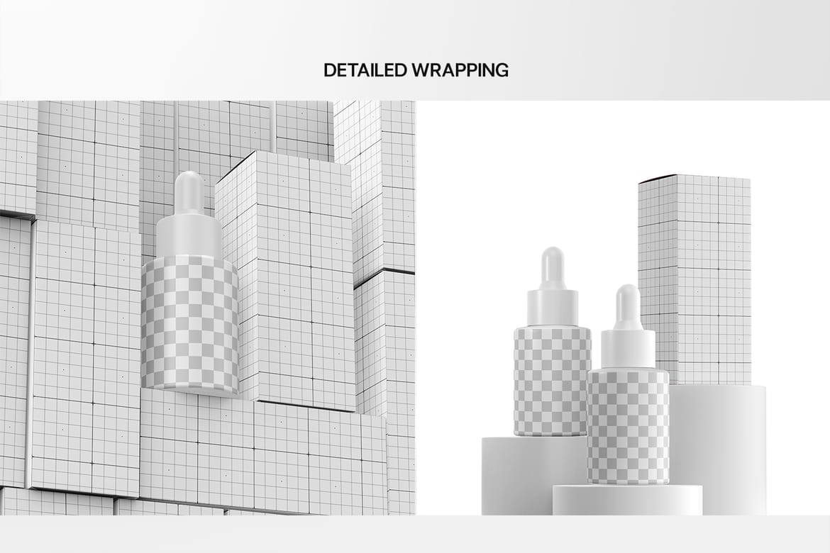Frosted Serum Dropper Bottle Mockup