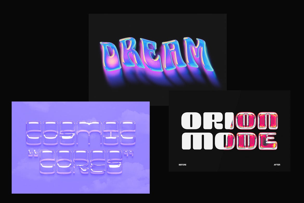 Liquid Holographic Text Effects