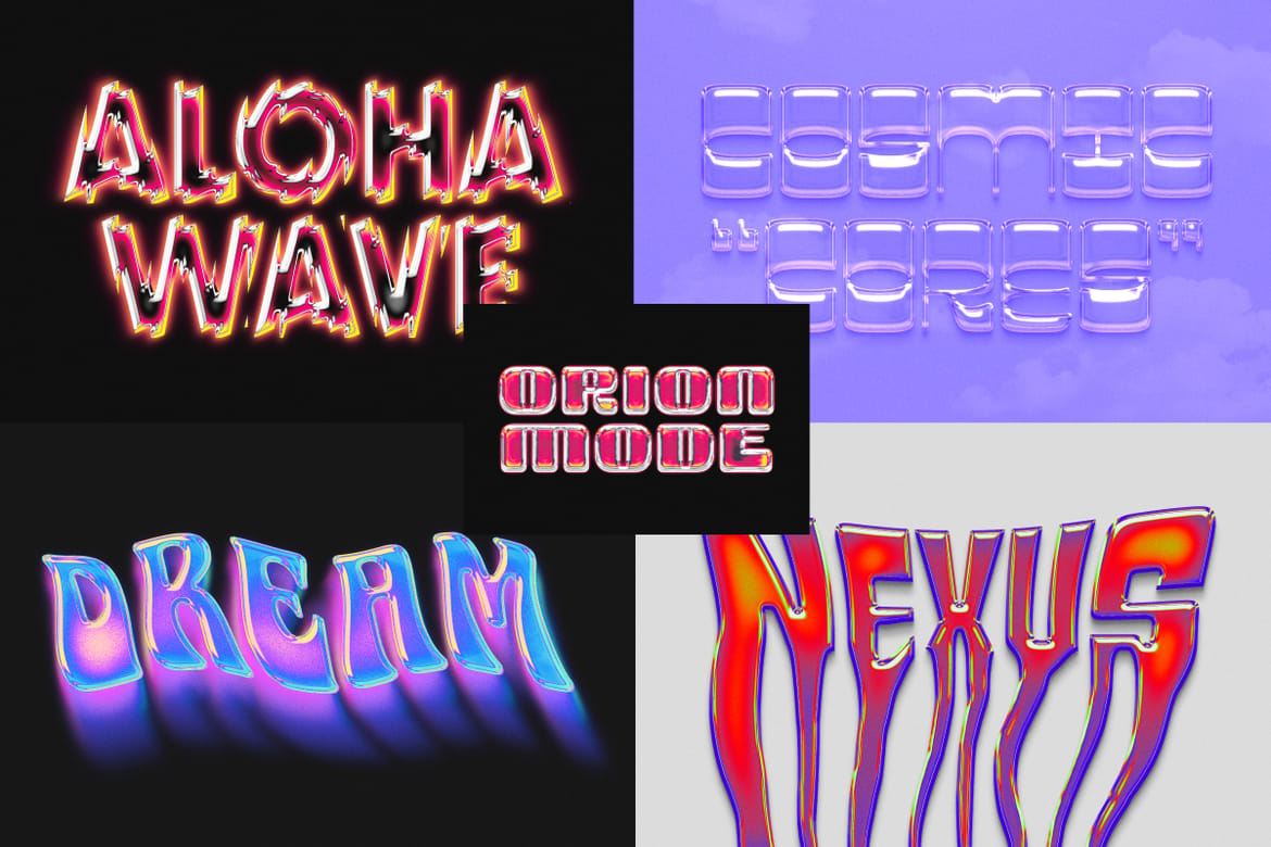 Liquid Holographic Text Effects
