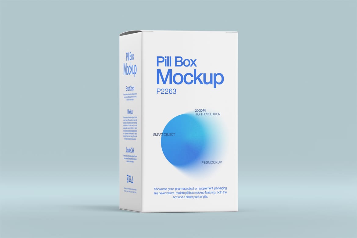 Pill Bottle and Box Packaging Mockup