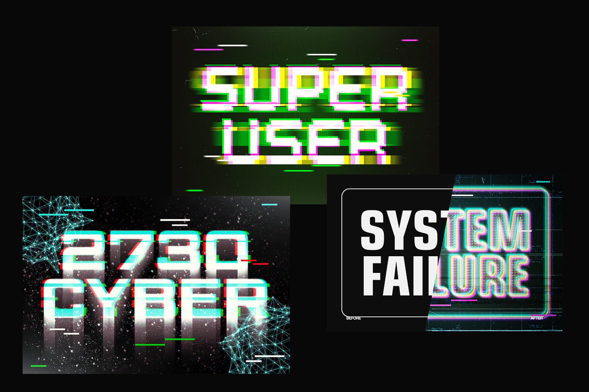 Glitch Hacker Text Effects
