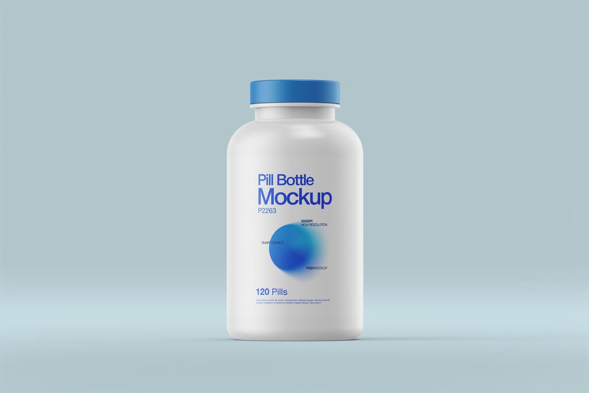 Pill Bottle and Box Packaging Mockup