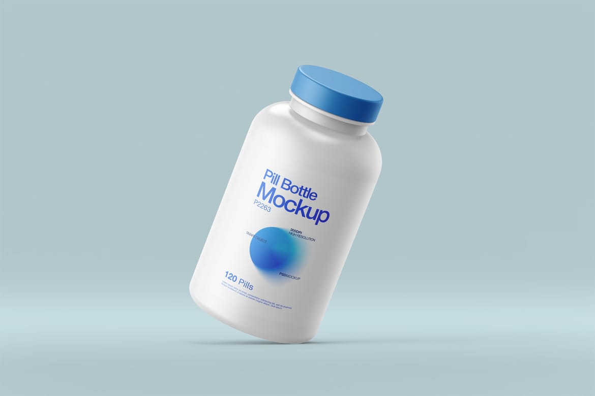 Pill Bottle and Box Packaging Mockup