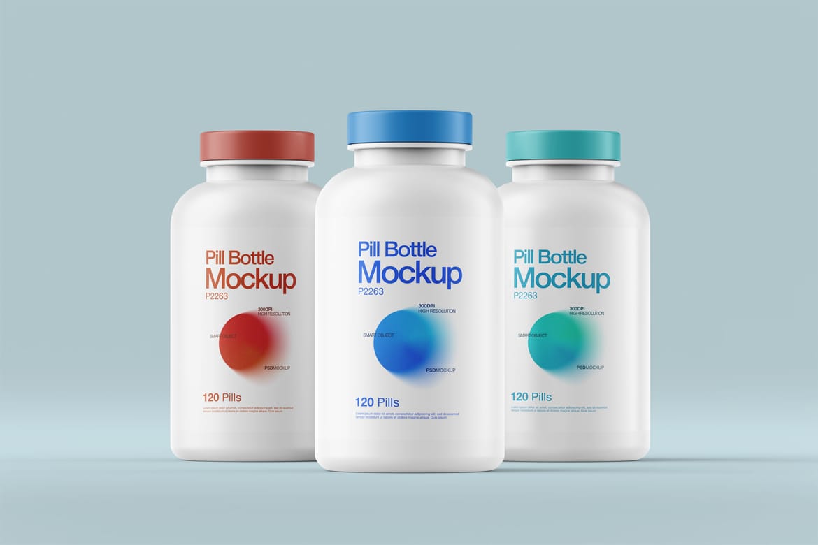 Pill Bottle and Box Packaging Mockup