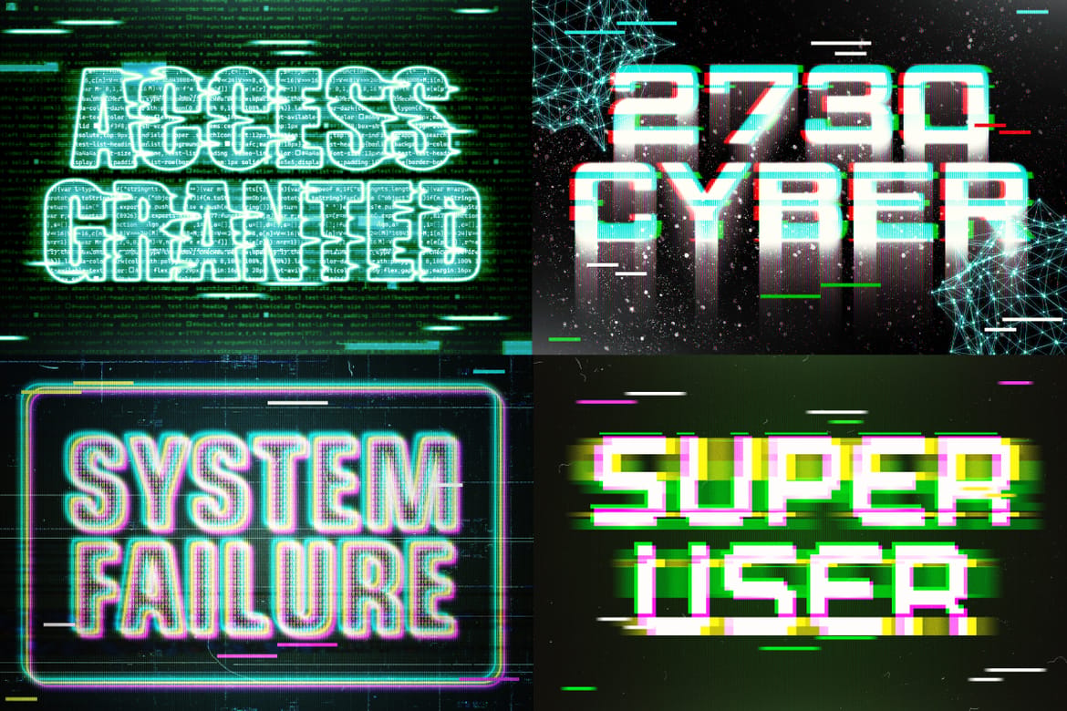 Glitch Hacker Text Effects