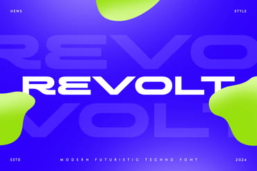 REVOLT - Neo Brutalism Techno Font