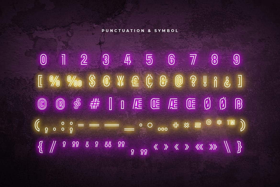 ROUTE - Neon Light Party Font