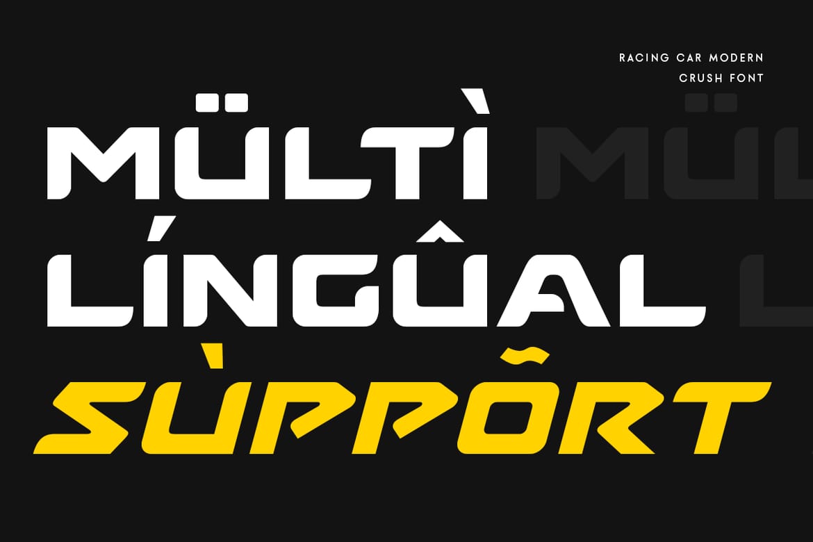 CRUSH - Racing Car Modern Font