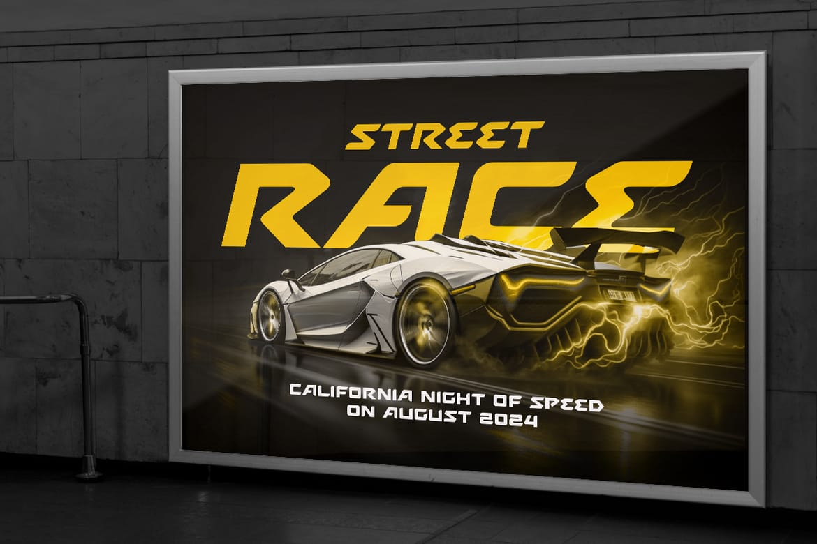 CRUSH - Racing Car Modern Font