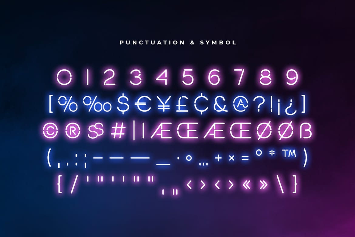 ROLAMP - Neon Light Party Font