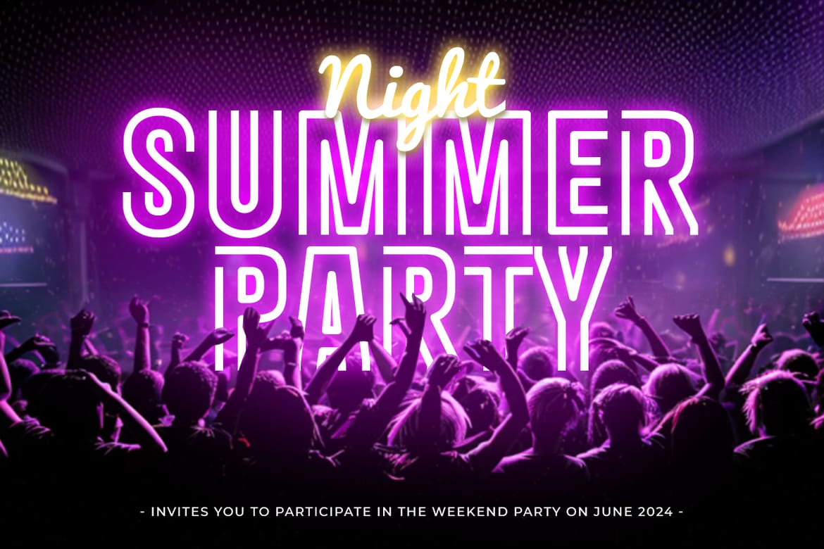 ROUTE - Neon Light Party Font