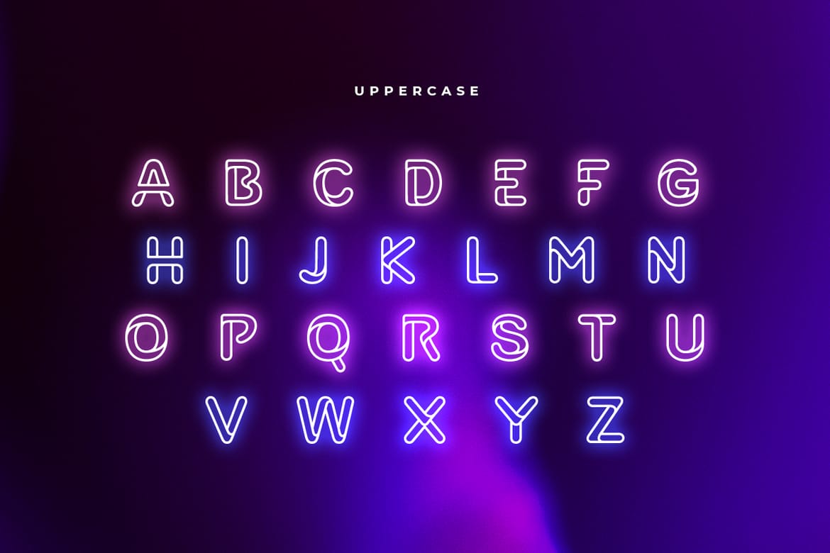 SWIRL - Neon Light Party Font