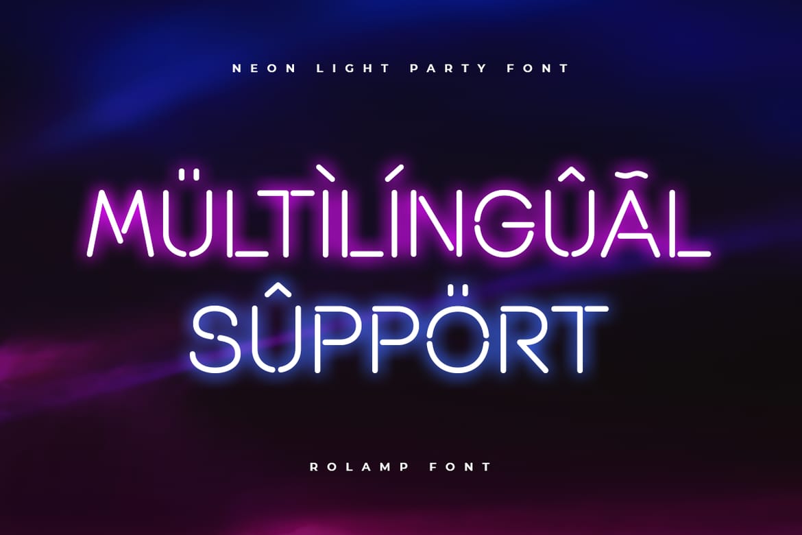 ROLAMP - Neon Light Party Font