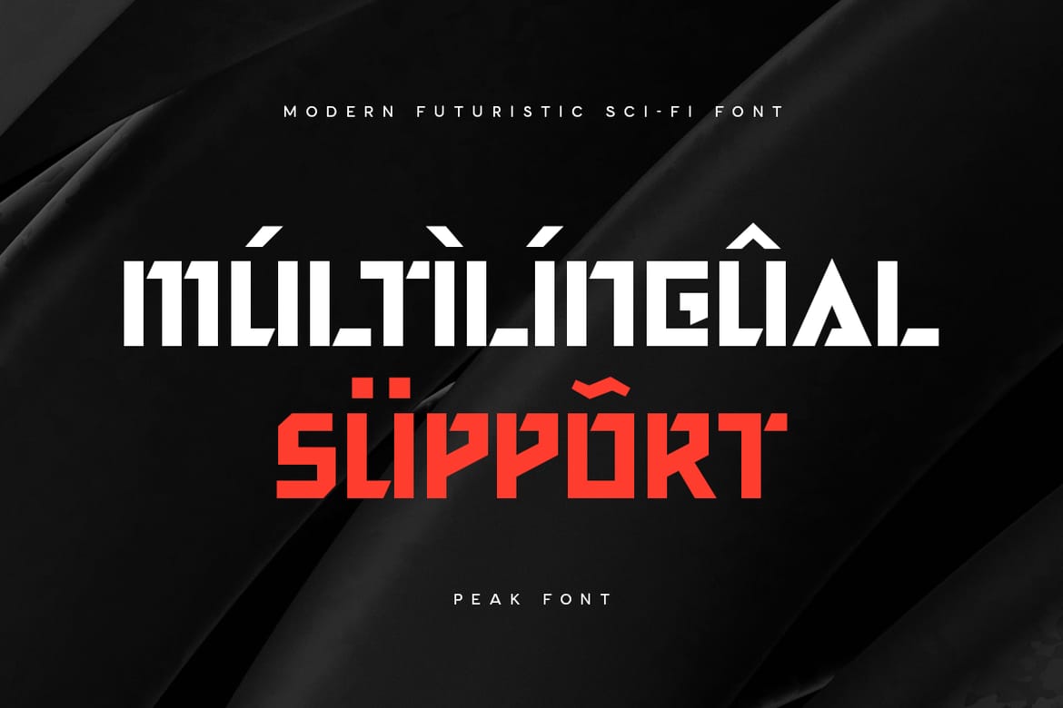 PEAK - Modern Futuristic Sci-fi Font