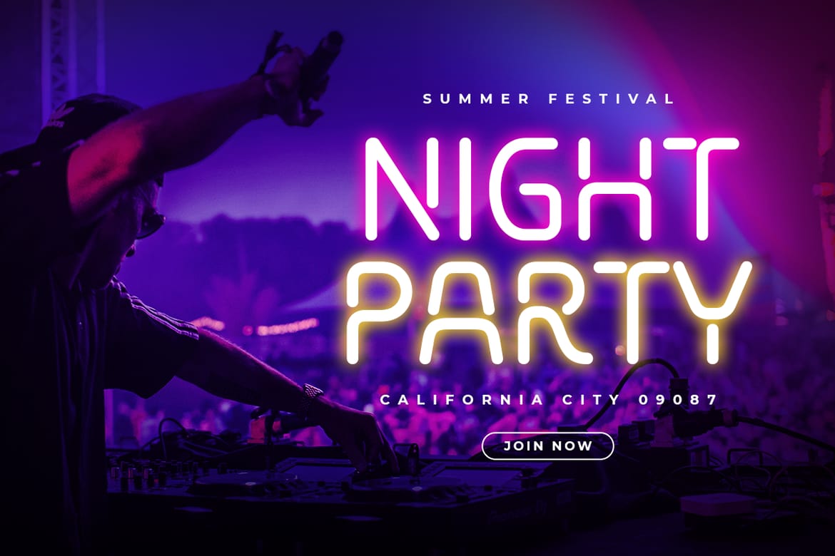 Flare - Neon Light Party Font
