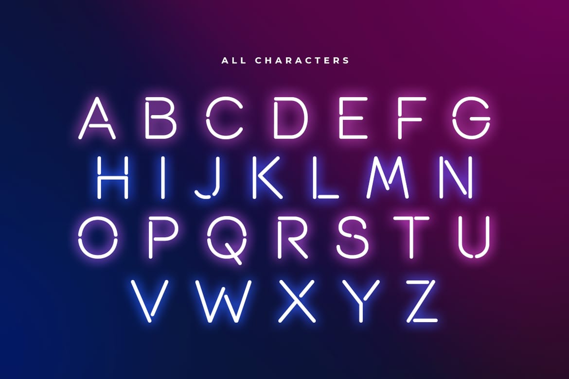 ROLAMP - Neon Light Party Font