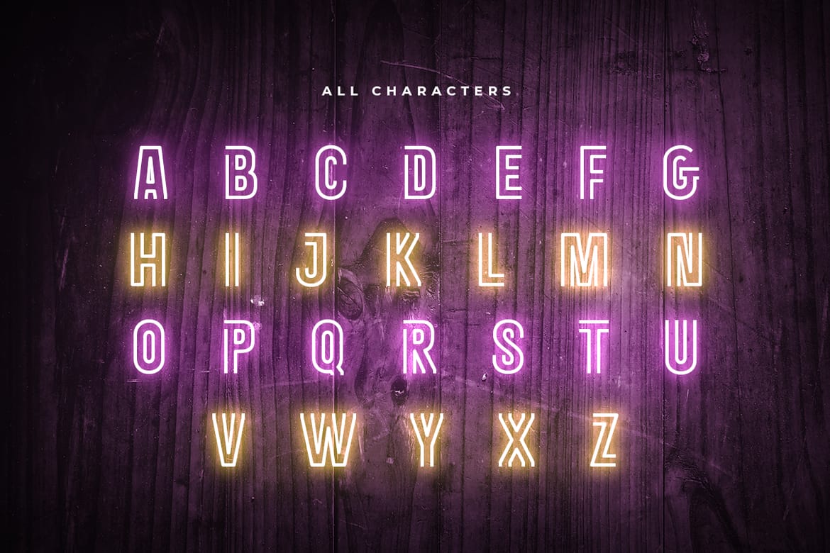 ROUTE - Neon Light Party Font