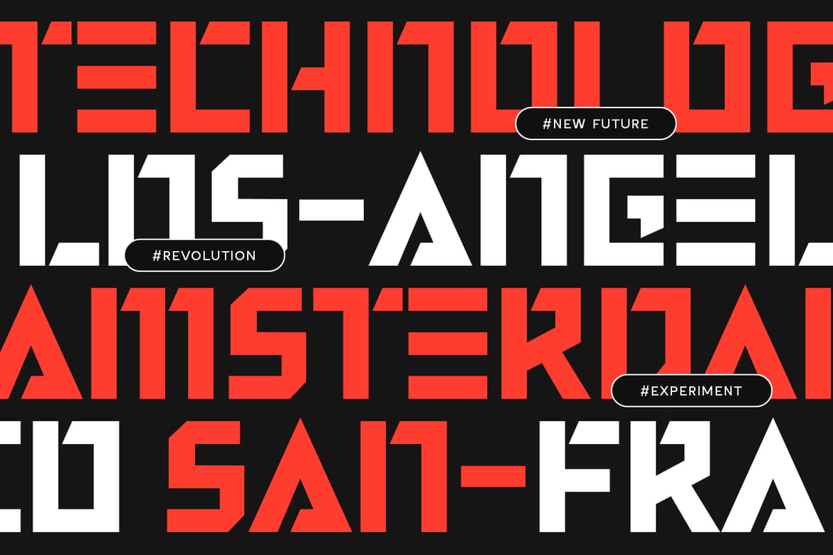 PEAK - Modern Futuristic Sci-fi Font