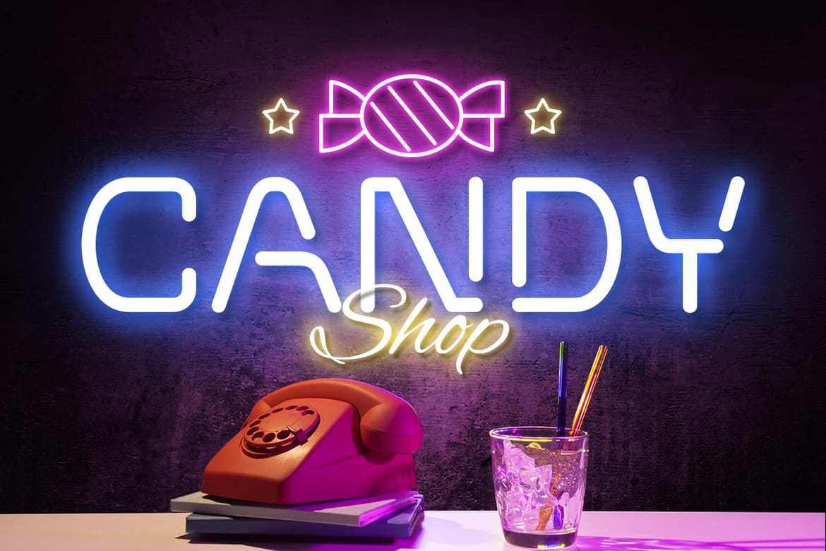 RANOS - Neon Light Party Font