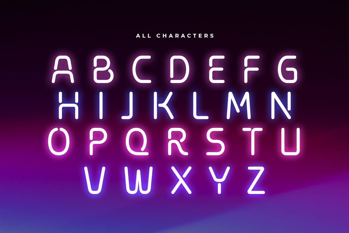 Flare - Neon Light Party Font