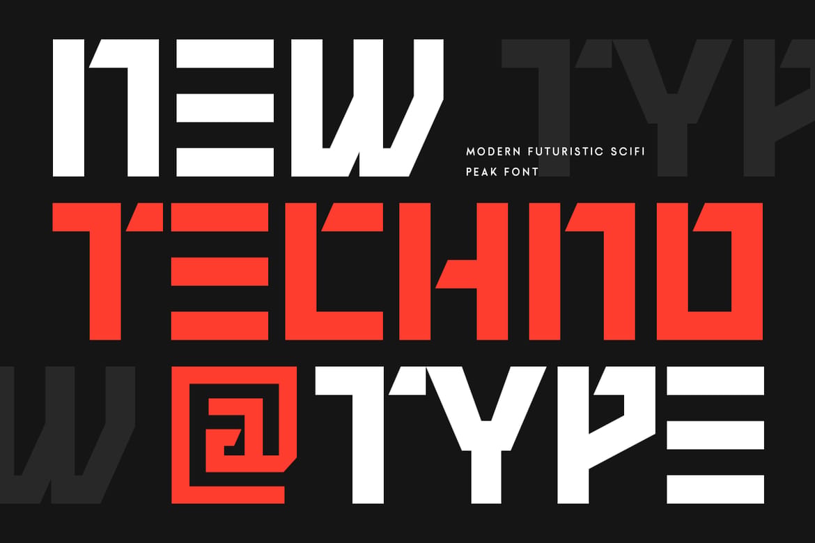 PEAK - Modern Futuristic Sci-fi Font