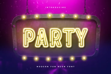 Party - Modern Fun Neon Font