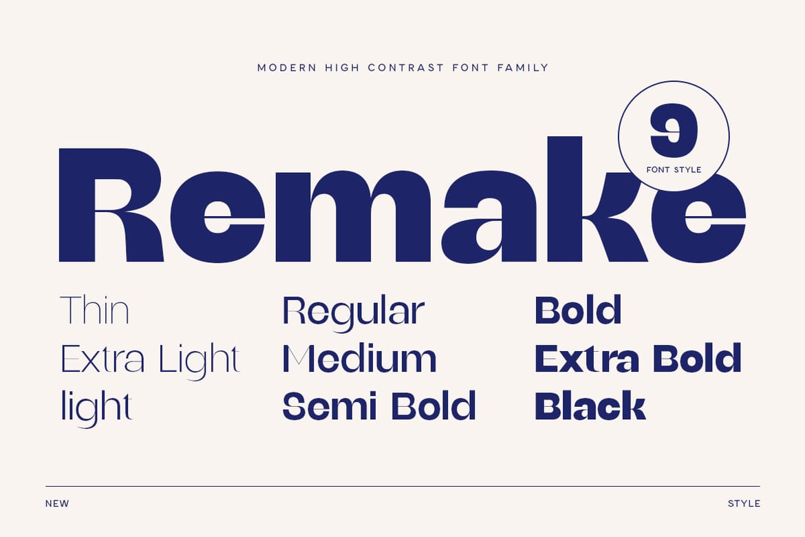 Remake - Modern High Contrast Font