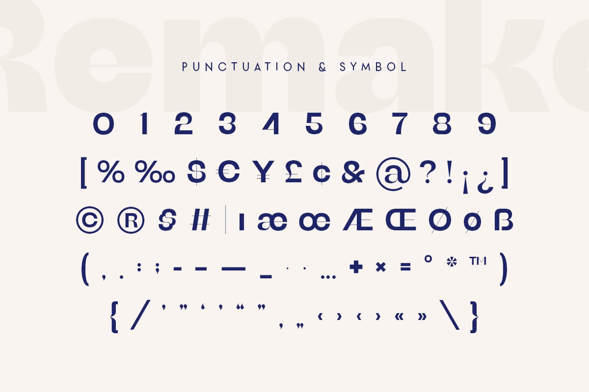 Remake - Modern High Contrast Font