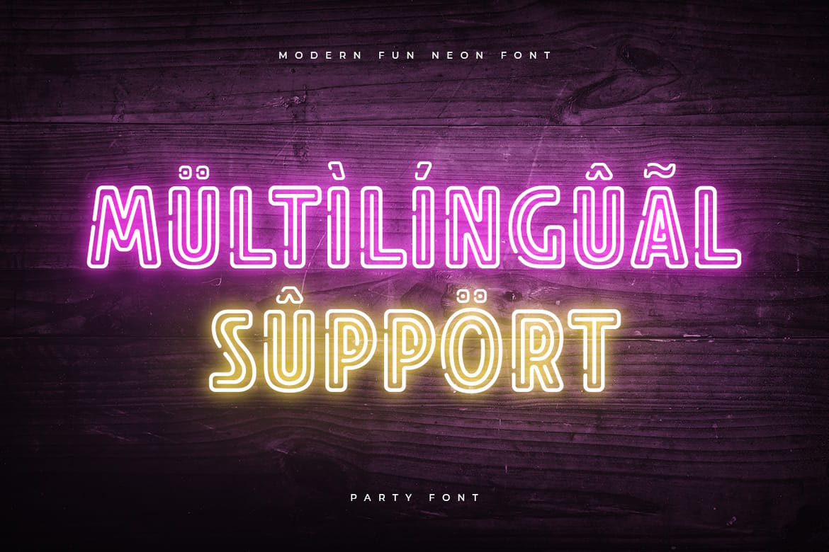 Party - Modern Fun Neon Font