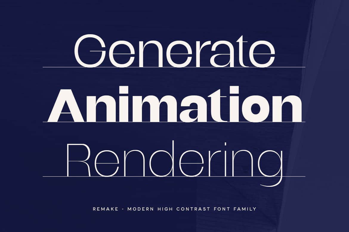 Remake - Modern High Contrast Font