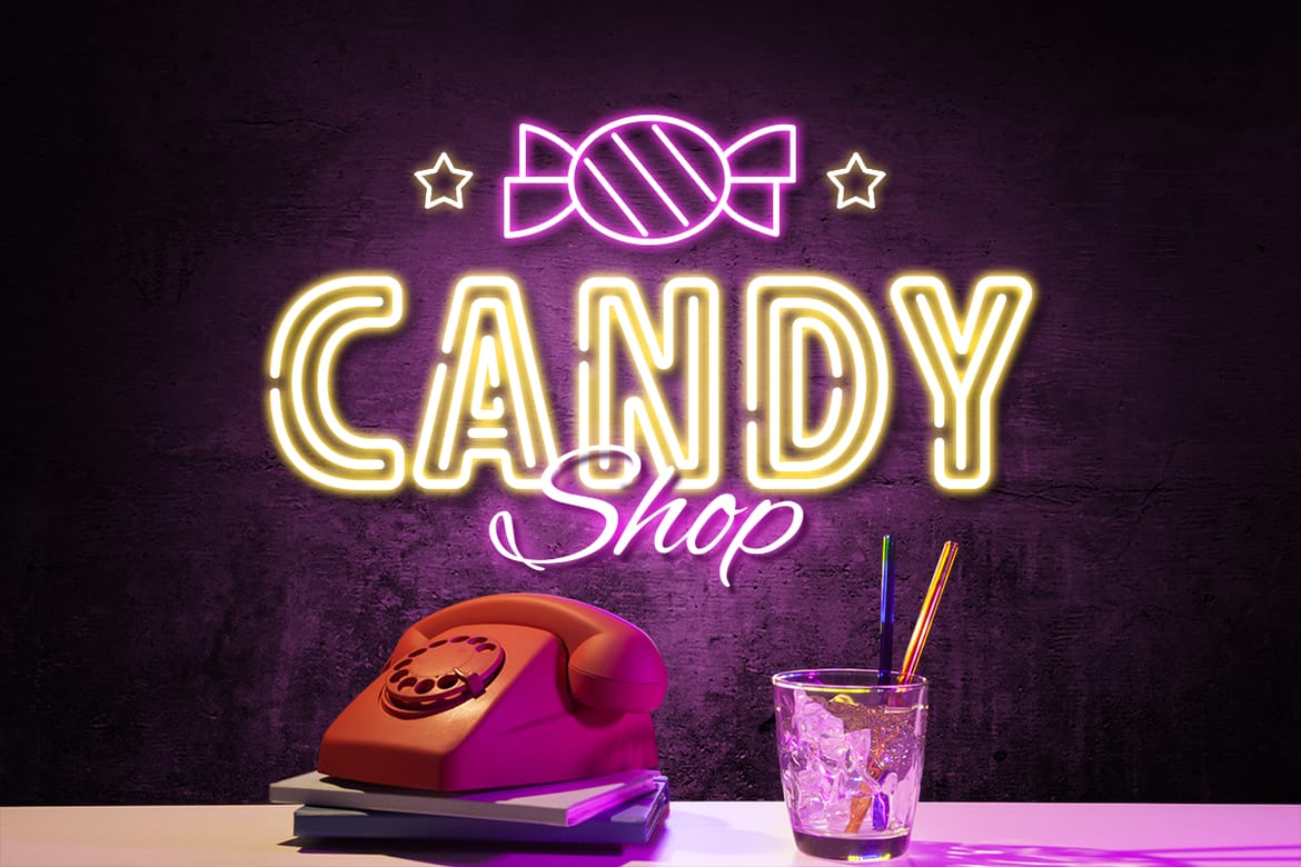 Party - Modern Fun Neon Font