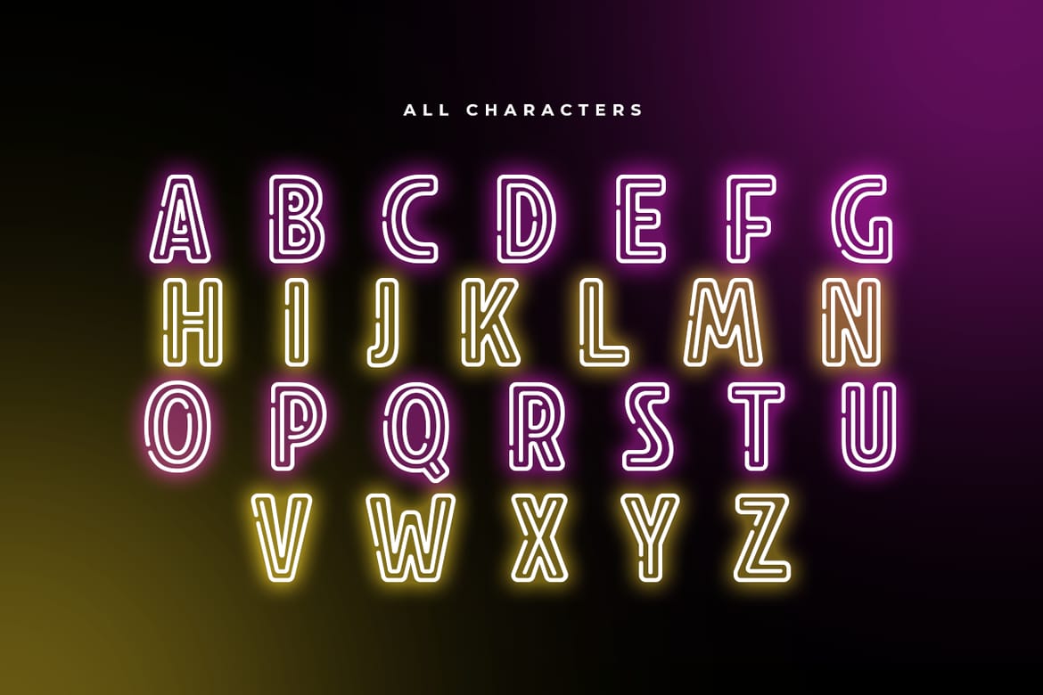 Party - Modern Fun Neon Font